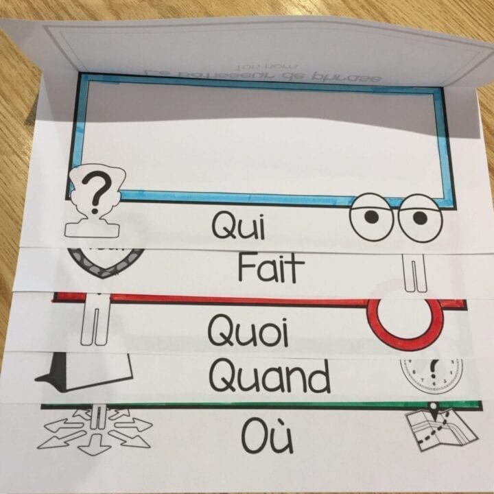 Inspiré de la grammaire 3D, ce feuillet, pour les 1re année ou 2e année, permet de bâtir des phrases bien construites avec le QUI, FAIT, QUOI, OÙ et QUAND. Cette version, sur l'automne est partiellement remplie. Il y a plusieurs versions disponibles.